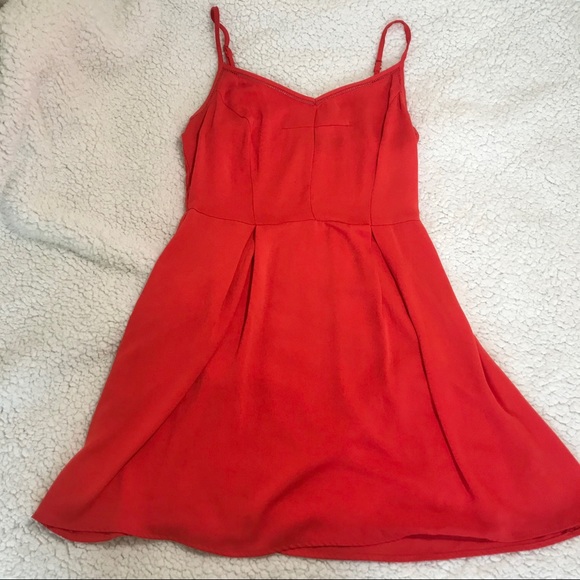 Dynamite Red A-line Dress With Neck Detail - Picture 1 of 3